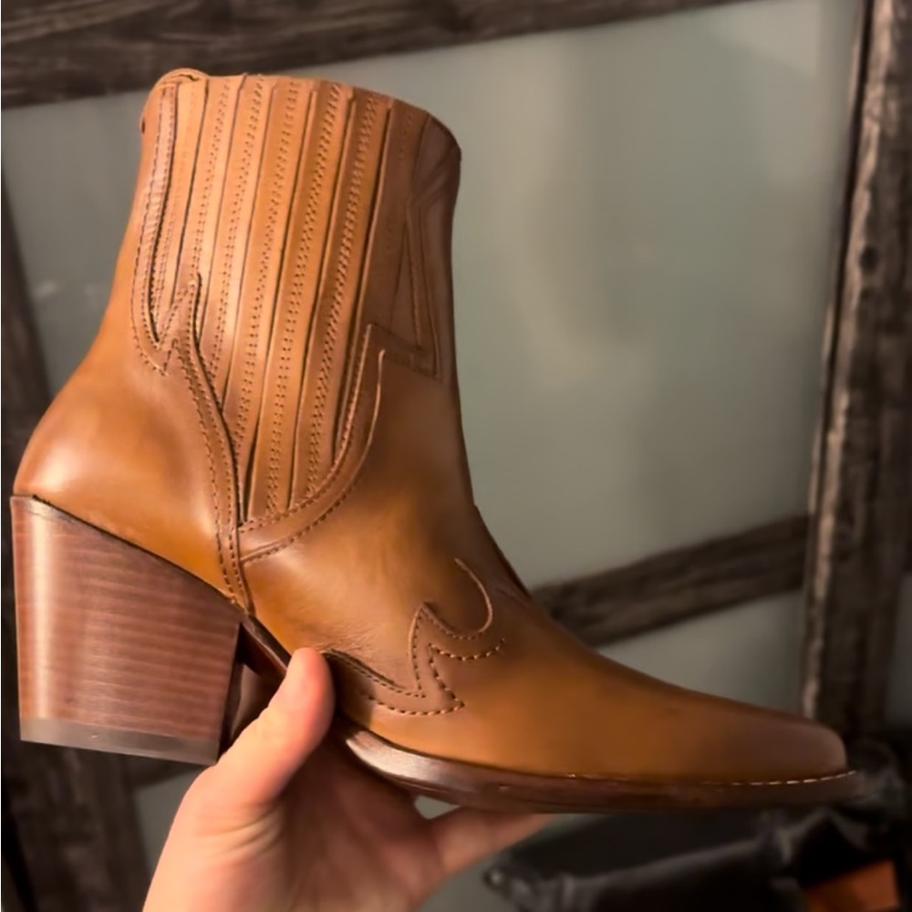 Thursday Boot Company Brown Heeled Boots with Chelsea Style